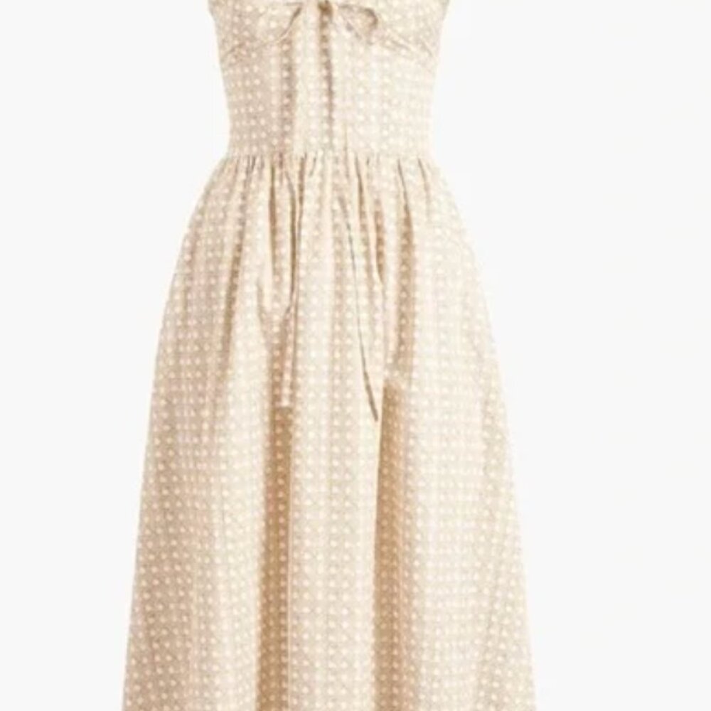 NEW Hill House The Juliana Dress - Sand Basketweave Cotton Sateen - Size XXS